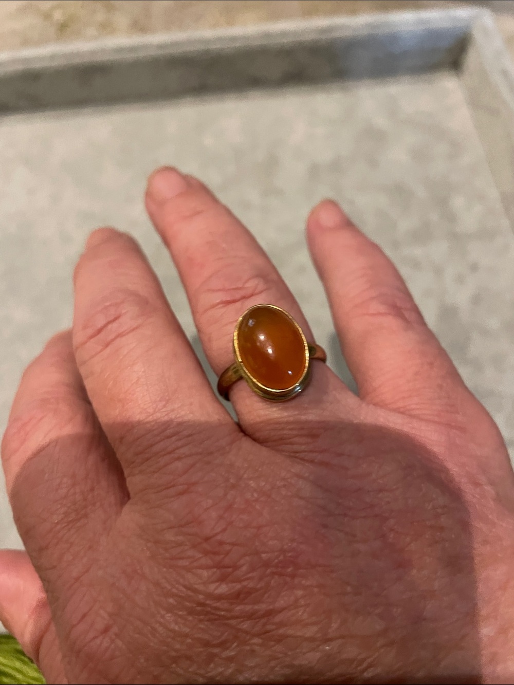 Gold fashion orange stone tone size 7